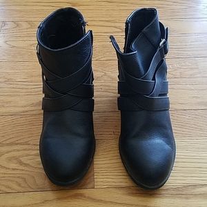 Womens black heeled ankle boots